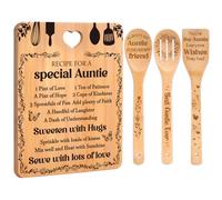 Auntie Gifts - Recipe for a Special Auntie Auntie Birthday Gifts Cutting Board Set, Bamboo-Made Engraved Best Auntie Gifts, Birthday Gifts for Auntie/Aunty/Aunt
