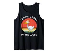 Auntie Goose is On The Loose Funny Summer Aunt Silly Goose Tank Top