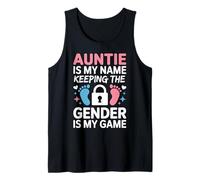 Auntie Is My Name Baby Shower Girl Boy Keeper Gender Reveal Tank Top