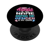Auntie Is My Name Keeping The Gender Is My Game Reveal PopSockets Adhesive PopGrip