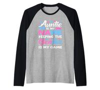 Auntie is My Name Keeping The Gender is My Game Reveal Raglan Baseball Tee