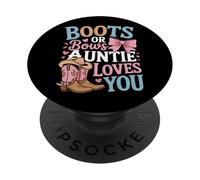 Auntie Loves You Boots Or Bows Country Family Sibling Reveal PopSockets Adhesive PopGrip