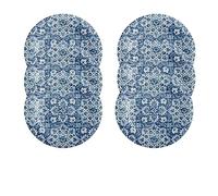 Auntie Morags Atlantic Blue - Melamine/Plastic Dinner Plates Set for 6