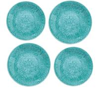 Auntie Morags Bali Brights Aqua/Turquoise - Melamine/Plastic/BBQ/Outdoor Dinner & Side Plate Set (4)