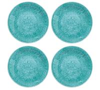 Auntie Morags Bali Brights Aqua/Turquoise Melamine/Plastic/BBQ/Outdoor Side Plate Set (4)