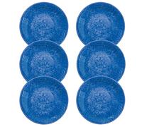 Auntie Morags Bali Brights Dark Blue/Indigo Melamine/Plastic/BBQ/Outdoor Side Plate Set (6)