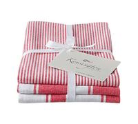 Auntie Morags Eddingtons - Kensington Stripe Tea Towel Set of 3 - Red