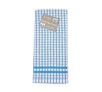Auntie Morags Le Chateau Checked Terry Tea Towel - Blue & White