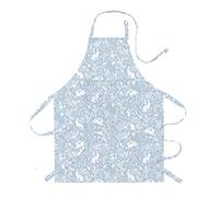 Auntie Morags Le Chateau Textiles William Morris Inspired Forest Life Light Blue Cotton Kitchen Apron