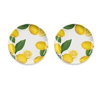 Auntie Morags Lemon Fresh Melamine/Plastic/BBQ/Outdoor Dinner Plates Set (2)