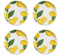 Auntie Morags Lemon Fresh Melamine/Plastic/BBQ/Outdoor Dinner Plates Set (4)