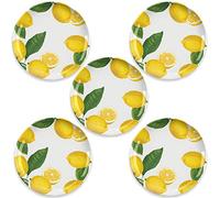 Auntie Morags Lemon Fresh Melamine/Plastic/BBQ/Outdoor Dinner Plates Set (5)