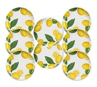 Auntie Morags Lemon Fresh Melamine/Plastic/BBQ/Outdoor Dinner Plates Set (8)