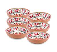 Auntie Morags Mediterranean Melamine Bowls Set of 6 - Outdoor/Camping/Picnic Dishwasher Safe & Chip Resistant Low Bowls