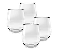 Auntie Morags Montana Tritan Plastic/Acrylic - Outdoor/Camping/BBQ Clear Stemless Drinking Cup Set (4)