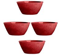 Auntie Morags Potters Reactive Glaze RED Melamine/Plastic/BBQ/Outdoor Bowl Set (4)