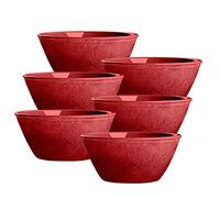 Auntie Morags Potters Reactive Glaze RED Melamine/Plastic/BBQ/Outdoor Bowl Set (6)