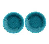 Auntie Morags Potters Reactive Glaze Teal/Blue 21.5cm Melamine/Plastic Side Plates - Set (2)