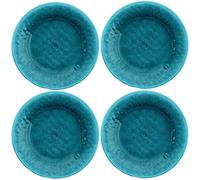 Auntie Morags Potters Reactive Glaze Teal/Blue 21.5cm Melamine/Plastic Side Plates - Set (4)