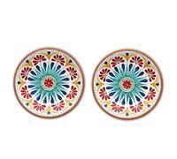 Auntie Morags Purely Home Melamine/Plastic Outdoor/Camping/Picnic Side Plates Set (Rio Medallion, 2)