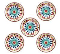 Auntie Morags Purely Home Melamine/Plastic Outdoor/Camping/Picnic Side Plates Set (Rio Medallion, 5)