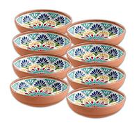 Auntie Morags Purely Home Re-usable Rio Medallion 21cm Outdoor Plastic/Melamine - Cereal/Pudding/Dessert/Pasta Bowl Sets (Rio Medallion, 8)