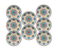 Auntie Morags Purely Home Re-usable Rio Medallion Outdoor Camping/BBQ Plastic Melamine - Dinner Plate Set of 8