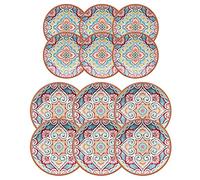 Auntie Morags Purely Home Rio Corte Outdoor/BBQ/Picnic - Plastic/Melamine Dinner & Side Plates Sets (12)