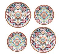 Auntie Morags Purely Home Rio Corte Outdoor/BBQ/Picnic - Plastic/Melamine Dinner & Side Plates Sets (4)