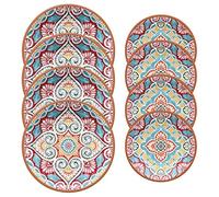 Auntie Morags Purely Home Rio Corte Outdoor/BBQ/Picnic - Plastic/Melamine Dinner & Side Plates Sets (8)