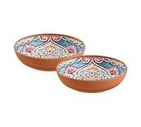 Auntie Morags Purely Home Rio Corte - Outdoor/Camping/BBQ - Melamine Pasta & Cereal Bowls - Low Bowls Sets (2)
