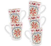 Auntie Morags Purely Home Rio Medallion Melamine/Plastic Outdoor/Camping/BBQ Mugs (Mediterranean, 5)