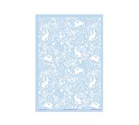 Auntie Morags William Morris Inspired Forest Life Light Blue Cotton Tea Towel