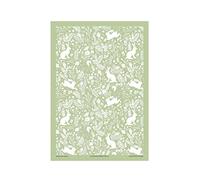 Auntie Morags William Morris Inspired Forest Life Sage Green Cotton Tea Towel