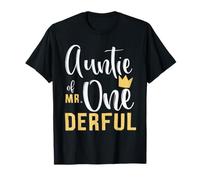 Auntie of Mr Onederful 1st Birthday First One Derful Theme T-Shirt