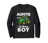 Auntie of The Birthday Boy Tractors Farm Party Farmer Long Sleeve T-Shirt