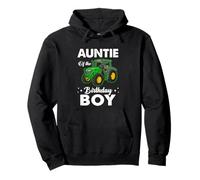 Auntie Of The Birthday Boy Tractors Farm Party Farmer Pullover Hoodie