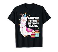 Auntie of The Birthday Llama Bday Party Family Celebration T-Shirt