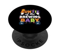 Auntie of The Brewing Baby Halloween Pregnancy Reveal Design PopSockets Adhesive PopGrip