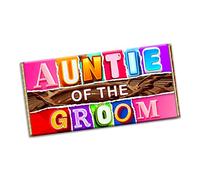 Auntie of the Groom Chocolate Bar Wrapper Novelty Gift present for Wedding Marriage New year (#1398) (with chocolate bar)