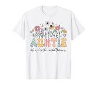 Auntie Of The Little Wildflower Baby Birthday Party T-Shirt