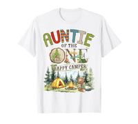 Auntie of The One Happy Camper Bear Camping 1st Birthday T-Shirt