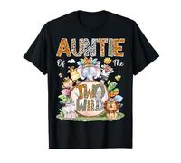 Auntie Of The Two Wild 2Nd Birthday Animal Safari Tribal T-Shirt