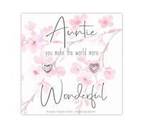 Auntie Sterling Silver Heart Earrings - Open Heart Stud Earrings - Elegant Ear Studs - Versatile & Stylish - Thoughtful Gift for Aunt - Solid 925 Sterling Silver Jewellery