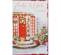 Auntie & Uncle At Christmas Card. 23x15 cm (9x6 Inches)