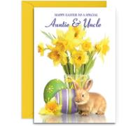 Auntie & Uncle Easter Card - Medium Sized Card (A5 Size -148mm x 210mm) with Envelope