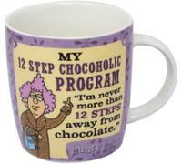 Aunty Acid Ceramic Mug Message I'm Never More Than 12 Steps Away From Chocolate Drinking Tea Coffee Cup