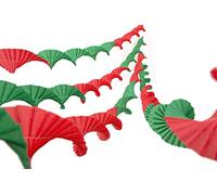 Aunty Mabel Vintage Retro Style Christmas Party Ceiling Streamers Decorations 4 x 12 Foot Long 3 Inch Wide (Red) Paper Garland
