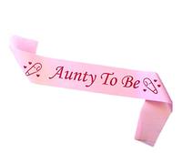 Aunty to Be Sash Pink, Satin Baby Shower Decorations, Gifts for Her, Sashes Bundles Daddy - Big Sister - Grandma - Nanny - Auntie to Be, 3 Colours (Pink, Blue, White)