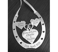 Aunty & Uncle Wedding Day Good Luck Horse Shoe Personalised Keepsake